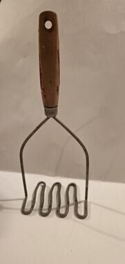 Vintage Mid-century Potato Masher Wooden Handle